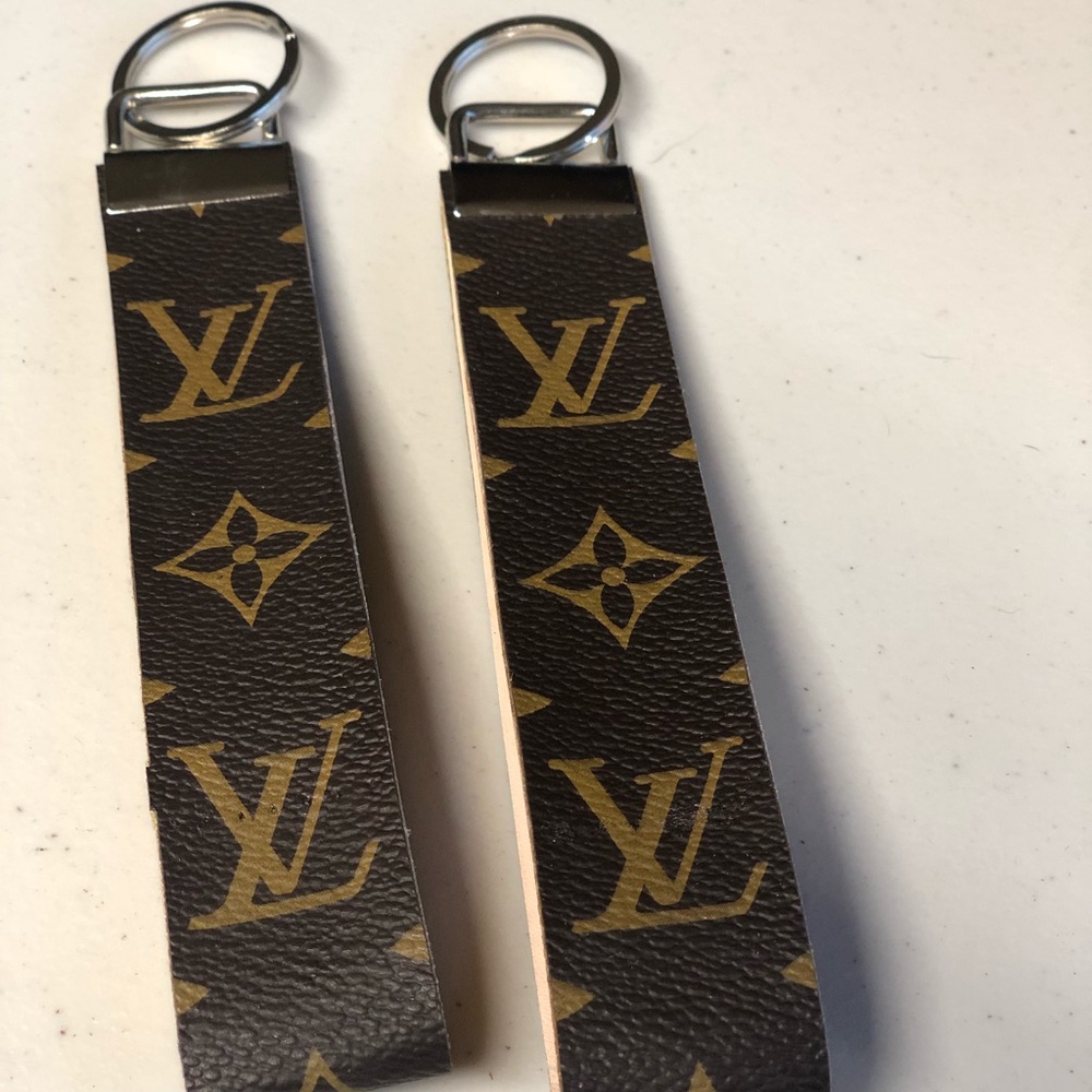 Upcycled Authentic Louis Vuitton canvas keychain